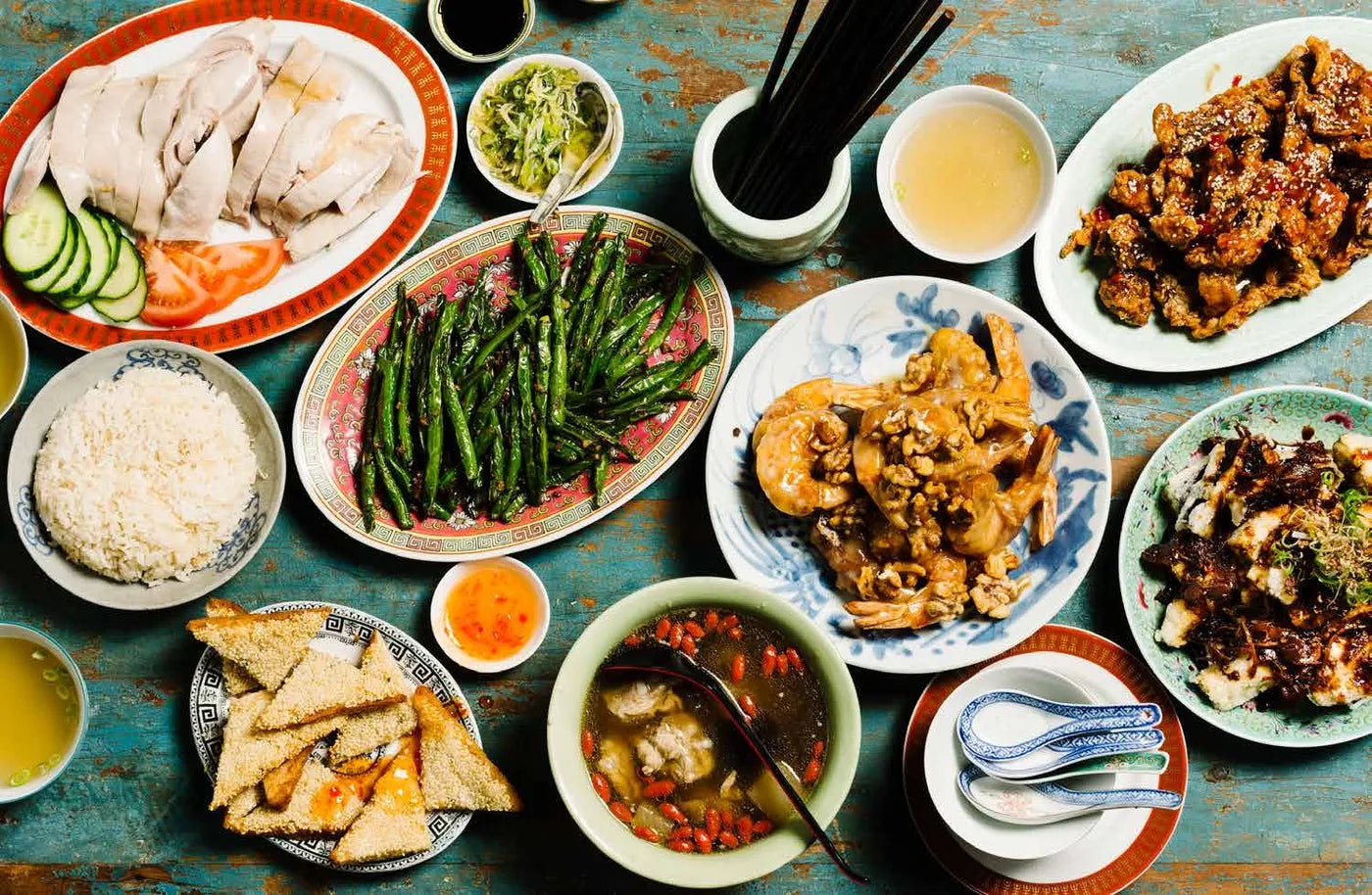 A banquet feast of Cantonese dishes