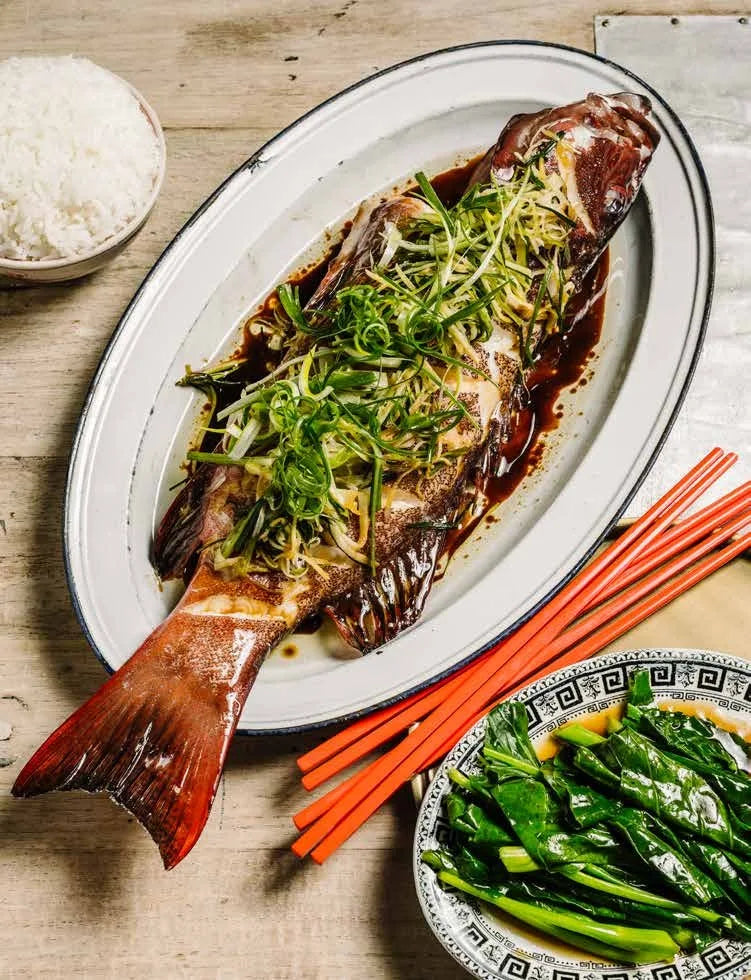 Whole steamed fish